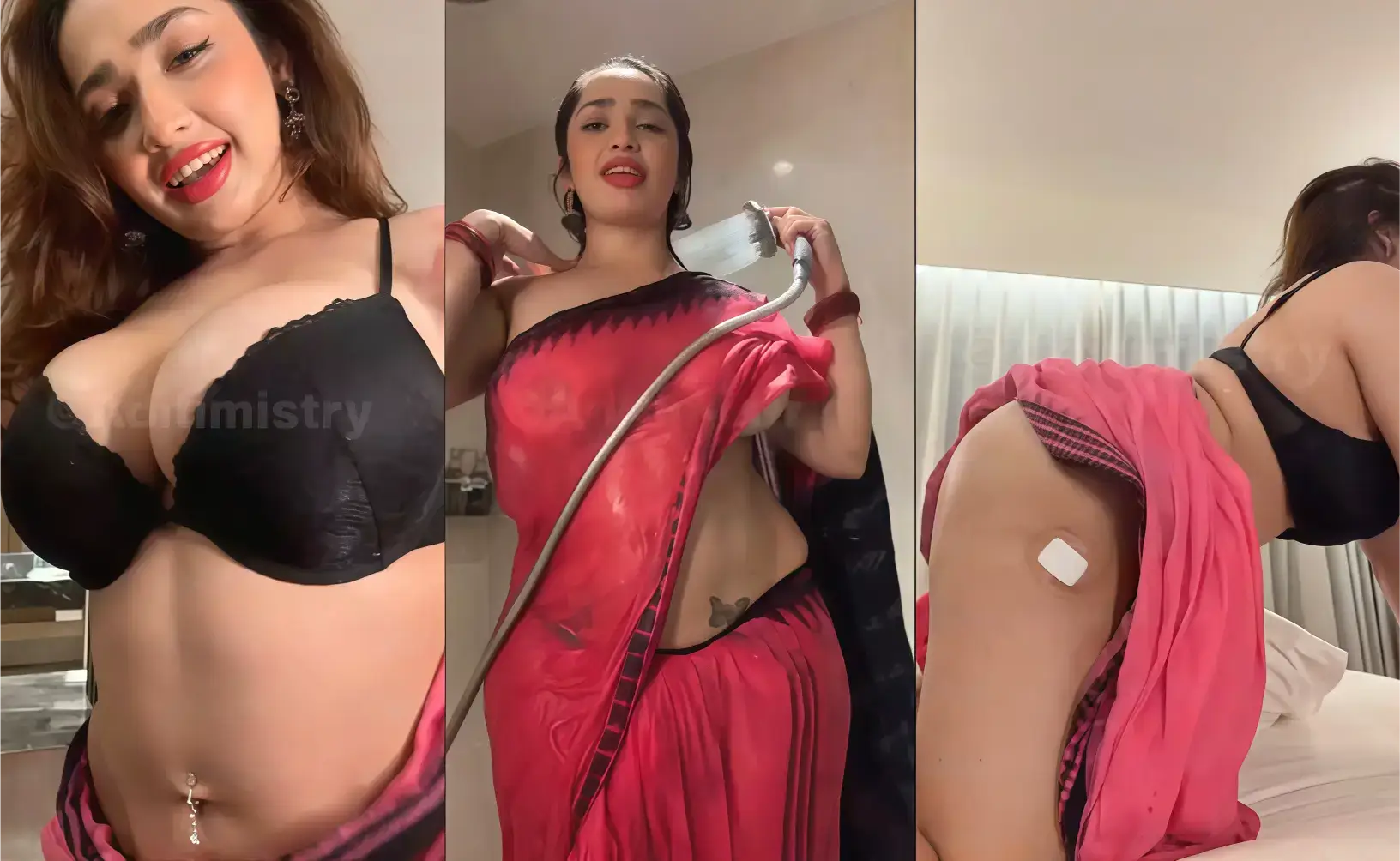 Aditi Mistry Nude latest live In Saree Nude Shower